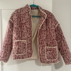 Floral Burgundy Women's Jacket